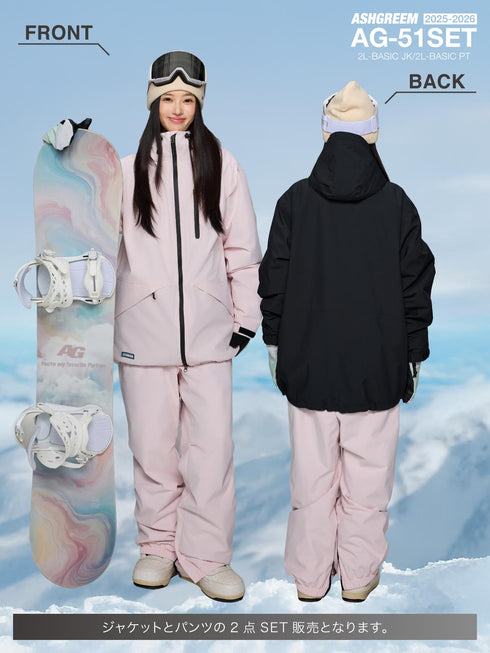 ASHGREEM スノーボードウェア 上下セット ソリッド | AG-60SET