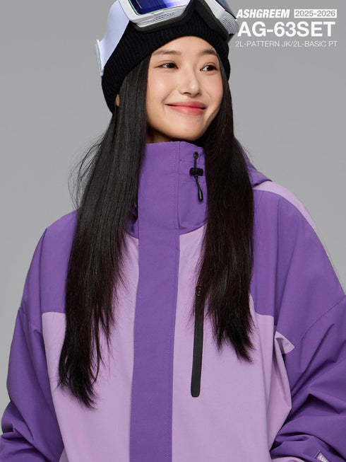 ASHGREEM スノーボードウェア 上下セット パターンジャケット ソリッドパンツ | AG-63SET