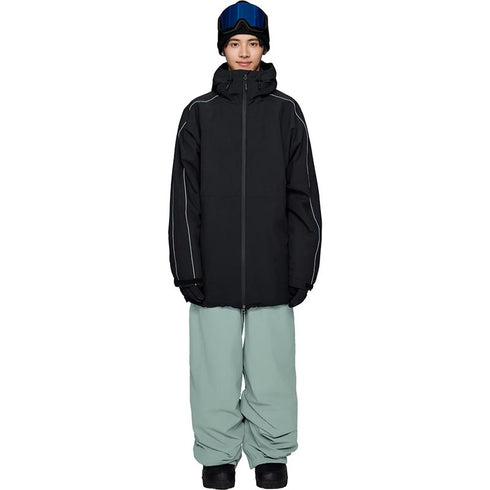 ASHGREEM スノーボードウェア 上下セット 袖ラインパイピングジャケット バギーパンツ | AG-64SET