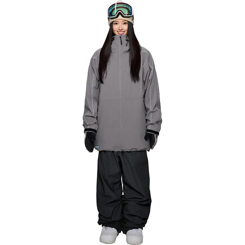 ASHGREEM スノーボードウェア 上下セット 袖ラインパイピングジャケット バギーパンツ | AG-64SET