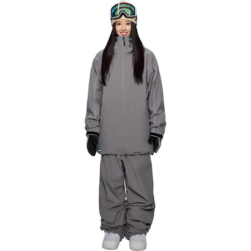 ASHGREEM スノーボードウェア 上下セット 袖ラインパイピングジャケット バギーパンツ | AG-64SET