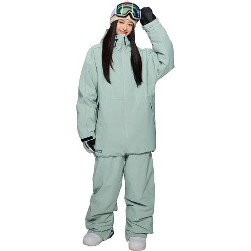 ASHGREEM スノーボードウェア 上下セット 袖ラインパイピングジャケット バギーパンツ | AG-64SET