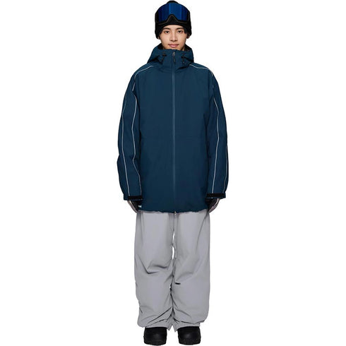 ASHGREEM スノーボードウェア 上下セット 袖ラインパイピングジャケット バギーパンツ | AG-64SET