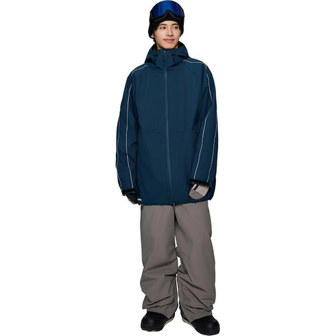 ASHGREEM スノーボードウェア 上下セット 袖ラインパイピングジャケット バギーパンツ | AG-64SET