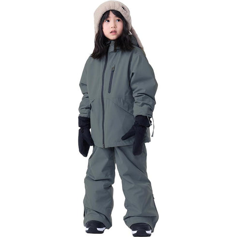 ASHGREEM スノーボードウェア 上下セット ジュニア ソリッドジャケット サスペンダーパンツ | AJR-72SET