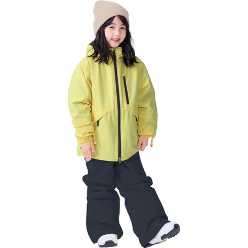 ASHGREEM スノーボードウェア 上下セット ジュニア ソリッドジャケット サスペンダーパンツ | AJR-72SET