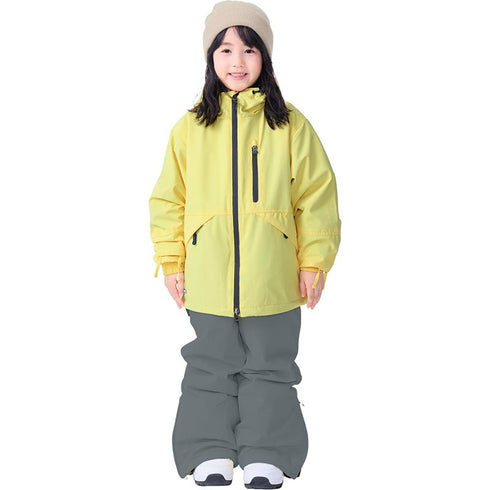 ASHGREEM スノーボードウェア 上下セット ジュニア ソリッドジャケット サスペンダーパンツ | AJR-72SET