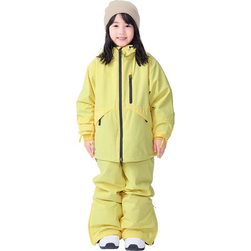 ASHGREEM スノーボードウェア 上下セット ジュニア ソリッドジャケット サスペンダーパンツ | AJR-72SET