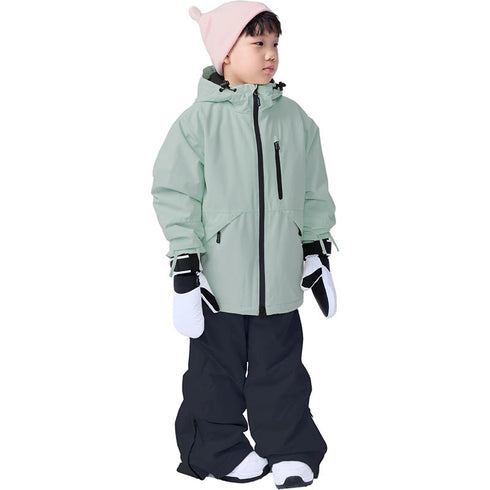 ASHGREEM スノーボードウェア 上下セット ジュニア ソリッドジャケット サスペンダーパンツ | AJR-72SET