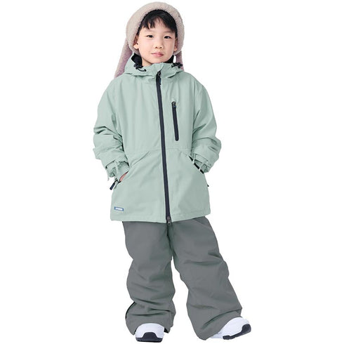 ASHGREEM スノーボードウェア 上下セット ジュニア ソリッドジャケット サスペンダーパンツ | AJR-72SET