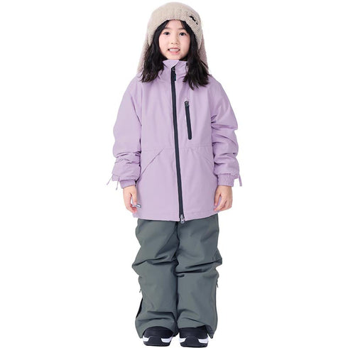 ASHGREEM スノーボードウェア 上下セット ジュニア ソリッドジャケット サスペンダーパンツ | AJR-72SET