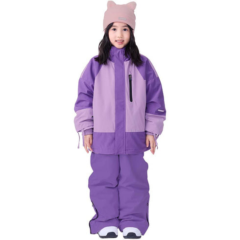 ASHGREEM スノーボードウェア 上下セット ジュニア パターンジャケット サスペンダーパンツ | AJR-73SET