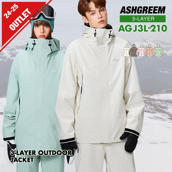 【OUTLET】ASHGREEM スノーボードウェア 3レイヤー マウンテンジャケット | AGJ3L-210