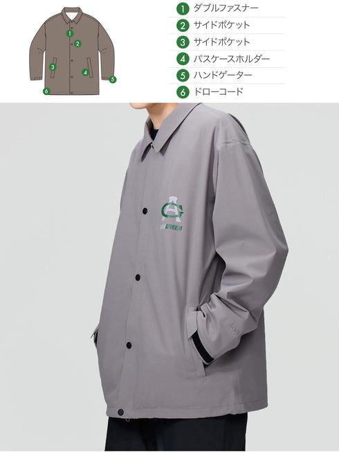 【OUTLET】ASHGREEM スノーボードウェア 3レイヤー コーチジャケット | AGJ3L-213