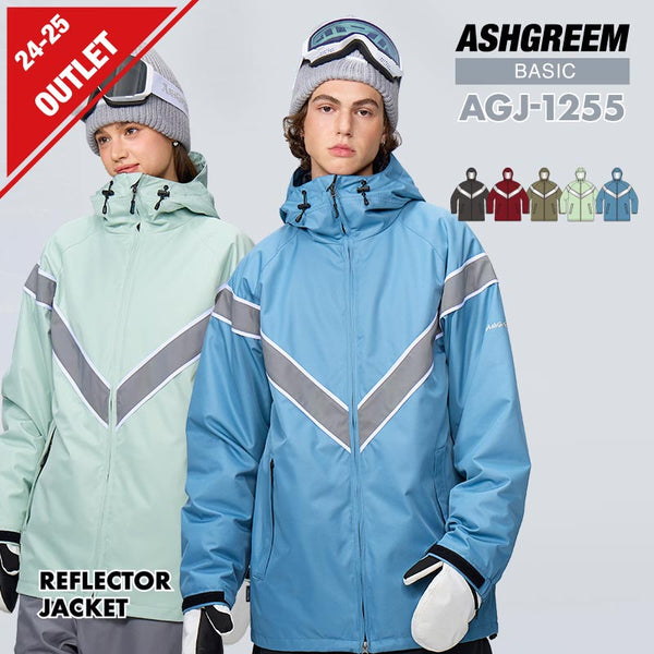 【OUTLET】ASHGREEM スノーボードウェア Vラインリフレクタージャケット | AGJ-1255