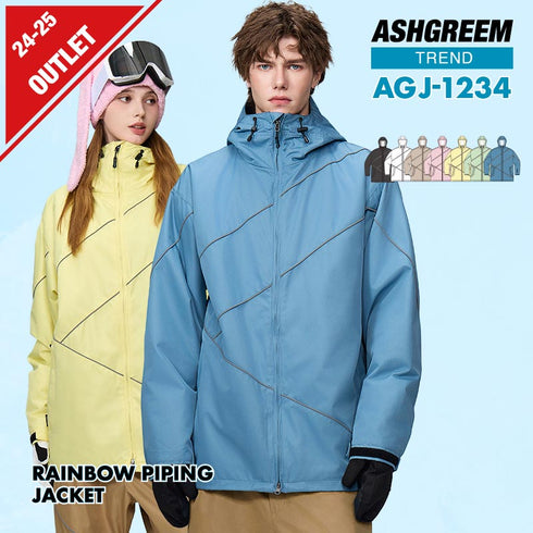 【OUTLET】ASHGREEM スノーボードウェア リフレクターパイピングジャケット | AGJ-1234