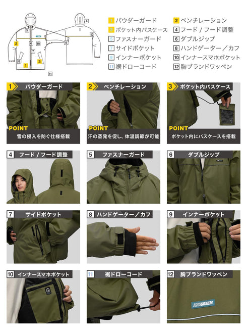 ASHGREEM スノーボードウェア キングジャケット | AGJ-122BB