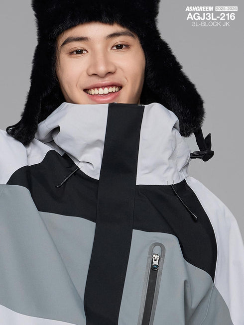 ASHGREEM スノーボードウェア 3レイヤー ブロックジャケット | AGJ3L-216