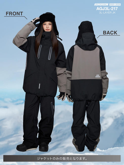 ASHGREEM スノーボードウェア 3レイヤー 切り返しジャケット | AGJ3L-217