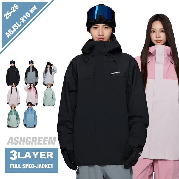 ASHGREEM スノーボードウェア 3レイヤー マウンテンジャケット | AGJ3L-210NW