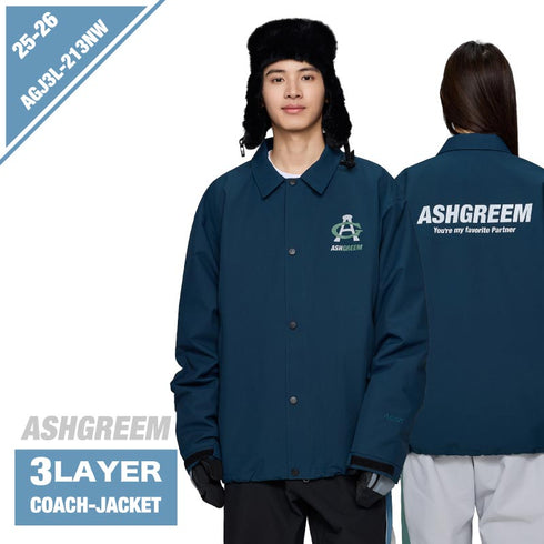 ASHGREEM スノーボードウェア 3レイヤー コーチジャケット | AGJ3L-213NW