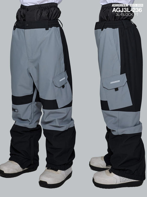 ASHGREEM スノーボードウェア 3レイヤー ブロックパンツ | AGP3L-236