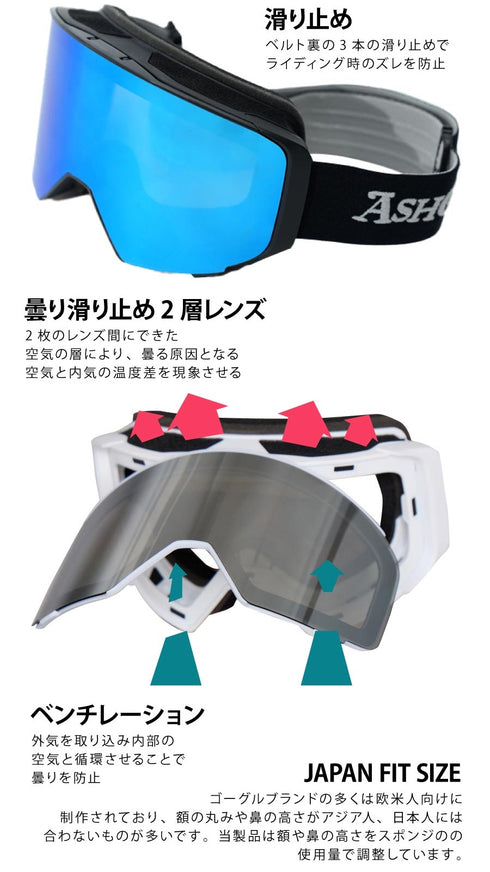 【OUTLET】ASHGREEM 跳ね上げ開閉ゴーグル | AG-3001