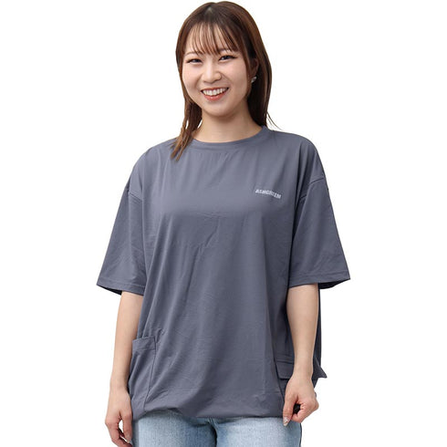 \裾が絞れる!!/ ラッシュガード ユニセックス 涼感素材 吸水速乾 UV半袖Tシャツ アウトドア シバカツ メンズ レディース オーバー半袖Tシャツ AGUV-103U