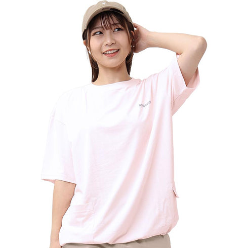 \裾が絞れる!!/ ラッシュガード ユニセックス 涼感素材 吸水速乾 UV半袖Tシャツ アウトドア シバカツ メンズ レディース オーバー半袖Tシャツ AGUV-103U