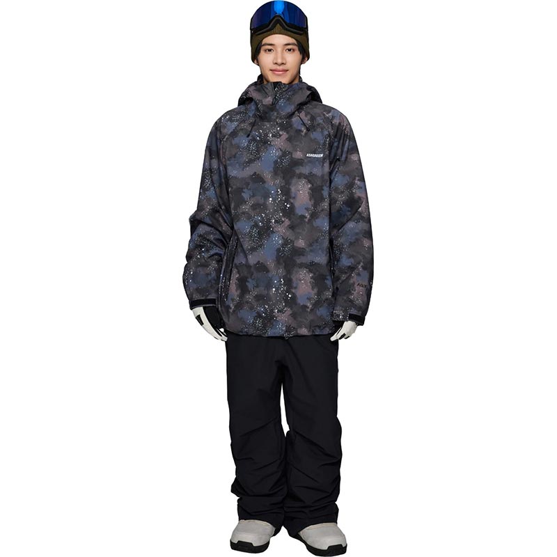【10月下旬より順次発送】アッシュグリーム ウェア スノーボードウェア プリント 上下セット 3レイヤー AG-43SET 耐水圧30000mm 防水 透湿 スノーウェア スノボウェア スキーウェア メンズ レディース ASHGREEM