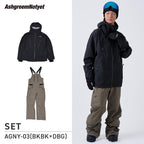 【10月下旬より順次発送】アッシュグリーム ウェア Notyet スノーボードウェア AGNY-01SET 高機能ストレッチ 上下セット スノージャケット ビブパンツ スノーウェア スノボウェア スキーウェア メンズ レディース ASHGREEM