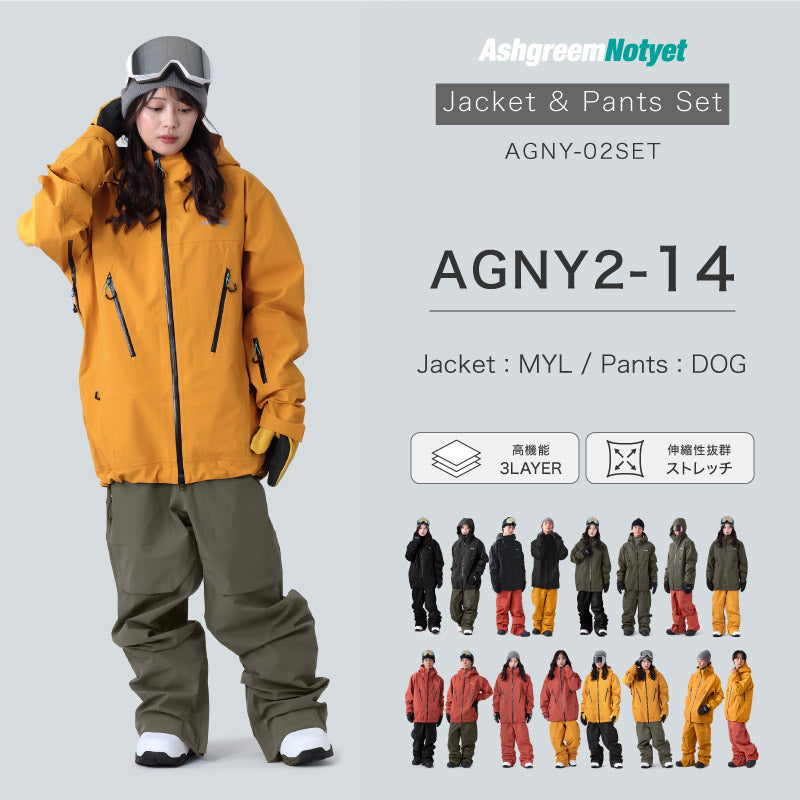 【10月下旬より順次発送】ASHGREEM スノーボードウェア 上下セット AGNY-02SET