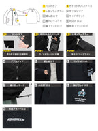 【10月下旬より順次発送】アッシュグリーム ウェア スノーボードウェア ジップ コーチジャケット 単品 3レイヤー AGJ3L-221 耐水圧30000mm 防水 透湿 スノーウェア スノボウェア スキーウェア メンズ レディース ASHGREEM