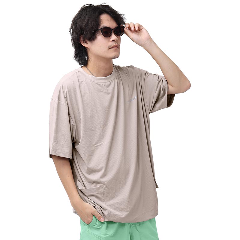 ＼裾が絞れる!!／ ラッシュガード ユニセックス 涼感素材 吸水速乾 UV半袖Tシャツ アウトドア シバカツ メンズ レディース オーバー半袖Tシャツ AGUV-103U