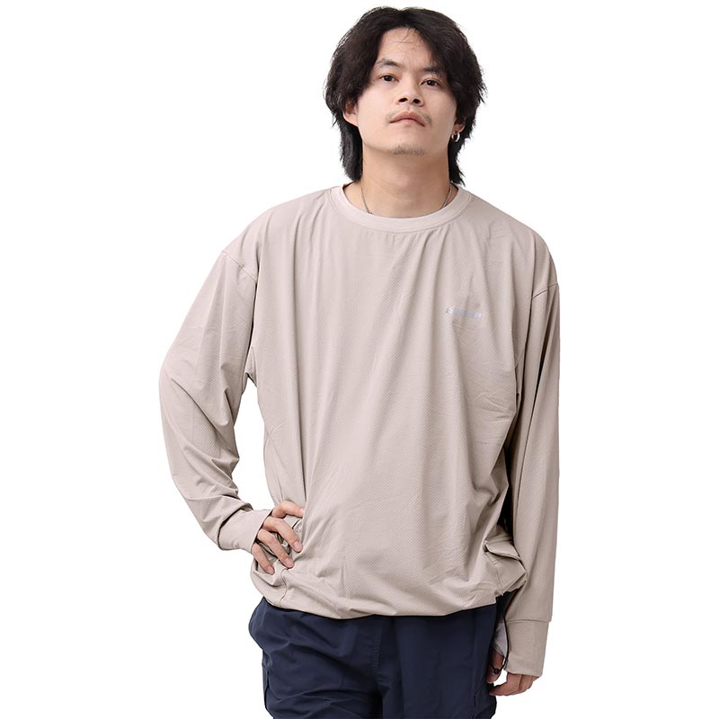 ＼裾が絞れる!!／ ラッシュガード ユニセックス 涼感素材 吸水速乾 UV長袖Tシャツ アウトドア シバカツ メンズ レディース オーバー長袖Tシャツ AGUV-104U