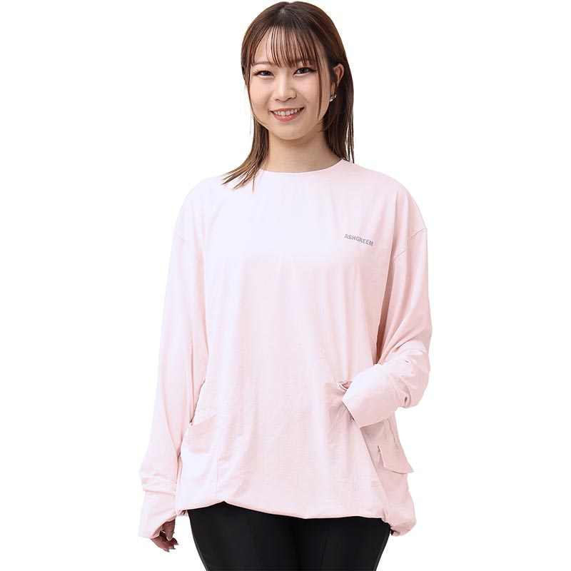 アッシュグリーム ＼裾が絞れる!!／ ラッシュガード ユニセックス 涼感素材 吸水速乾 UV長袖Tシャツ アウトドア シバカツ メンズ レディース オーバー長袖Tシャツ AGUV-104U