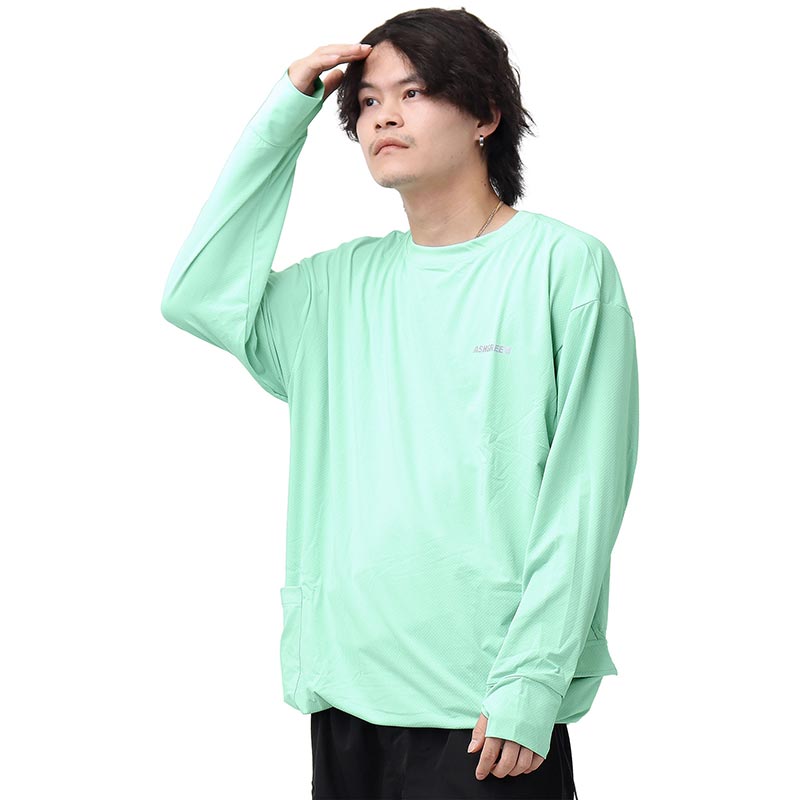 ＼裾が絞れる!!／ ラッシュガード ユニセックス 涼感素材 吸水速乾 UV長袖Tシャツ アウトドア シバカツ メンズ レディース オーバー長袖Tシャツ AGUV-104U