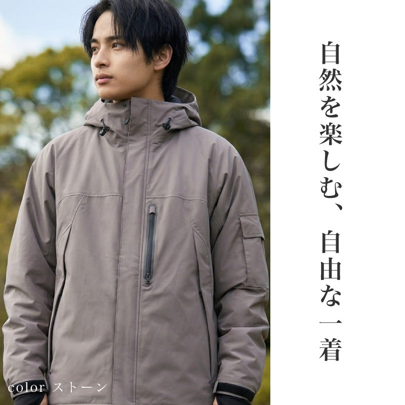 ASHGREEM アウトドア レインウェア メンズ レディース 中綿入り 上下セット ジャケット パンツ 2点セット 単品販売 2レイヤー レインウェア スノーウェア 釣り タウンユース ハイキング マウンテンジャケット マウンテンパンツ 秋冬 MT-50SET(MJ-520&MP-530)