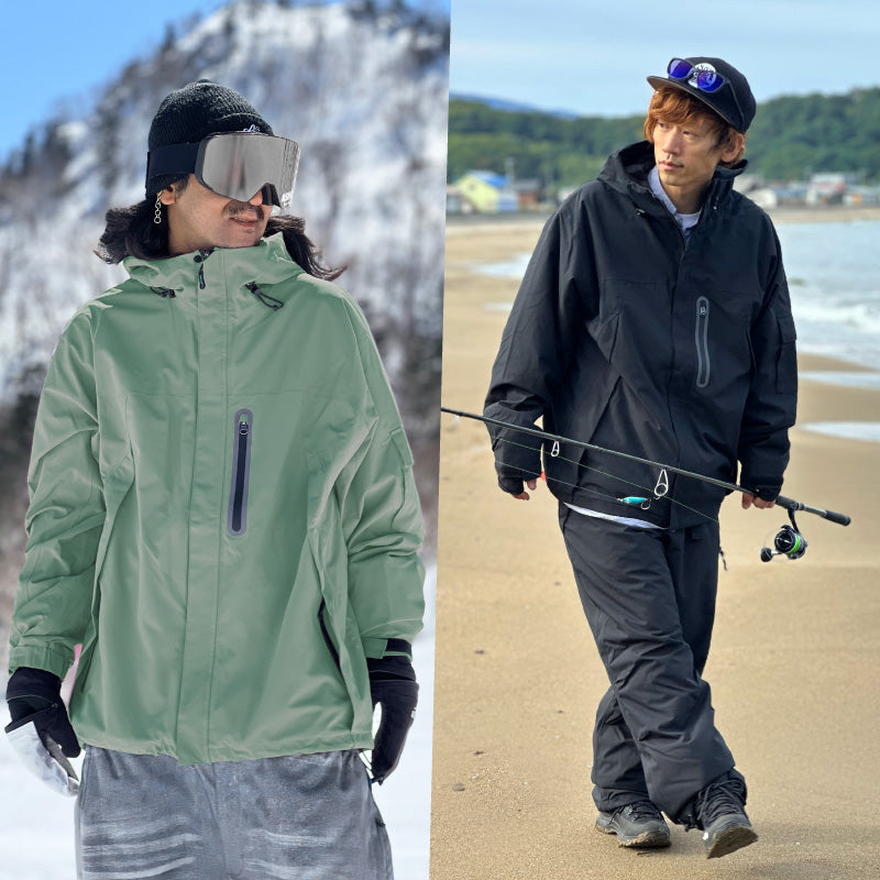 ASHGREEM アウトドア レインウェア メンズ レディース 中綿入り 上下セット ジャケット パンツ 2点セット 単品販売 2レイヤー レインウェア スノーウェア 釣り タウンユース ハイキング マウンテンジャケット マウンテンパンツ 秋冬 MT-50SET(MJ-520&MP-530)